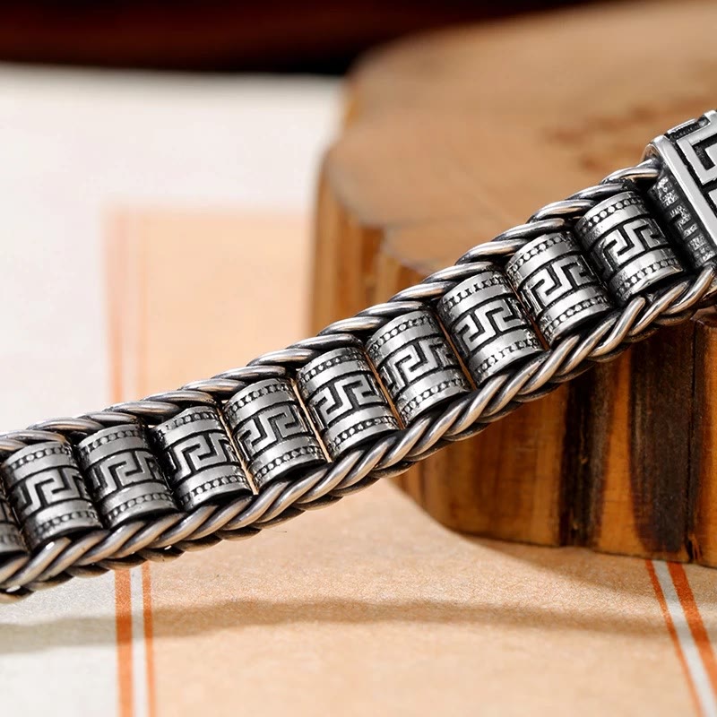 Pulsera giratoria con diseño de líneas vintage de Buddha Stones