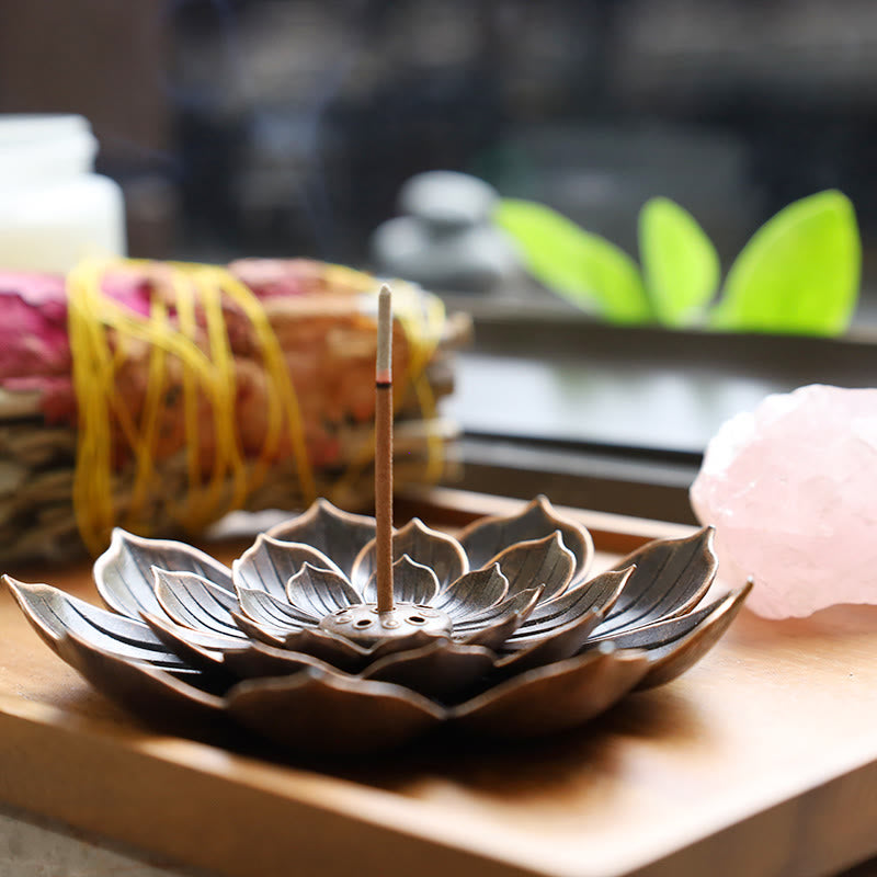 Quemador de incienso de loto creativo de seis agujeros de Buddha Stones