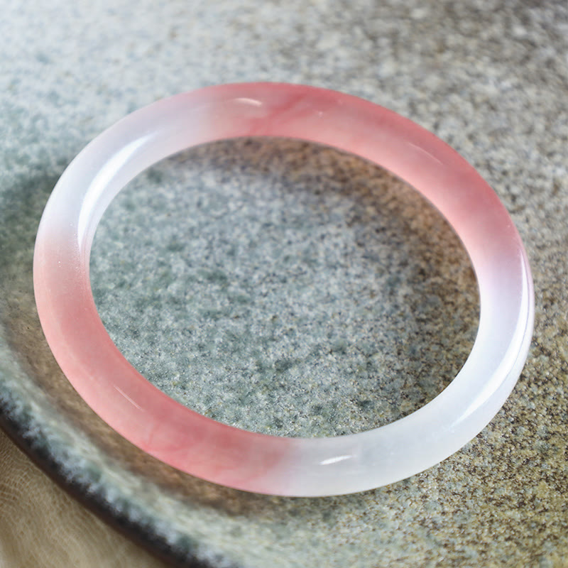 Brazalete de pulsera de riqueza de jade de seda dorada rosa con Buddha Stones