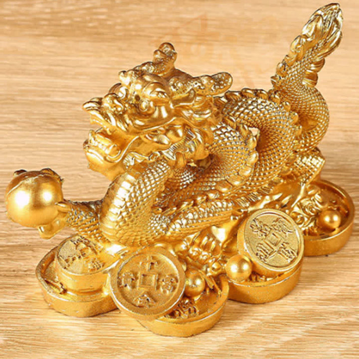 Buddha Stones Feng Shui Dragón Moneda de Cobre Riqueza Éxito Suerte Decoración