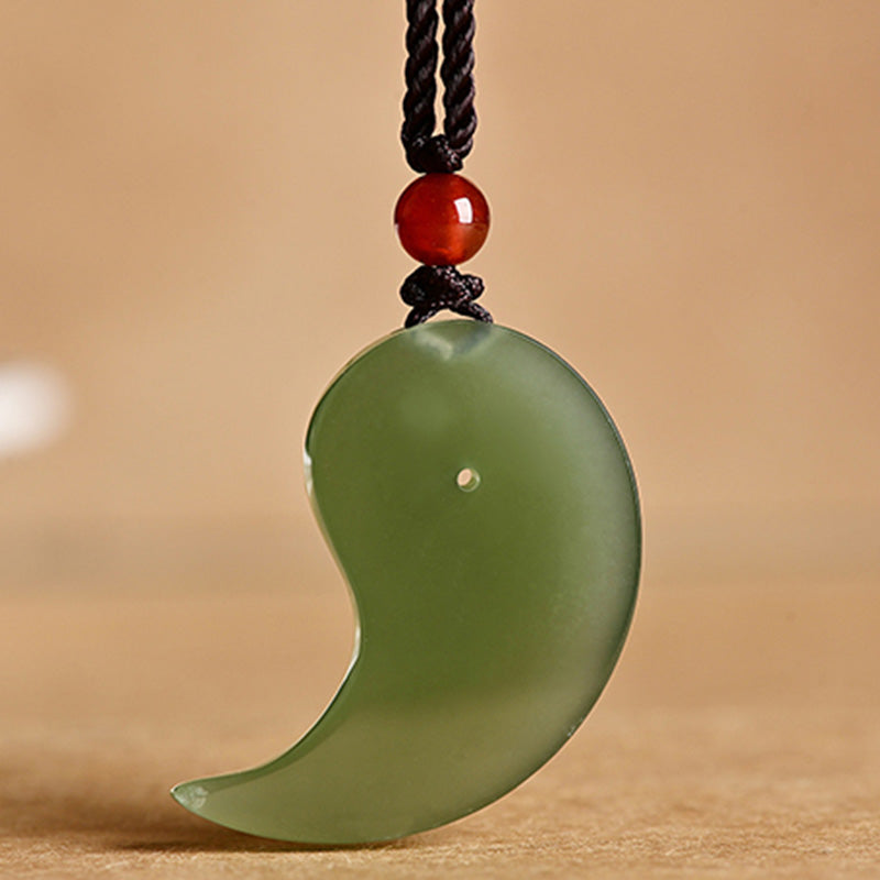 Yin Yang blanco Jade cian Jade protección bendición collar cadena colgante - image 5