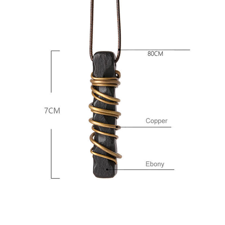 Colgante de collar de paz con Buddha Stones , madera de ébano del Tíbet, equilibrio de cobre - image 14
