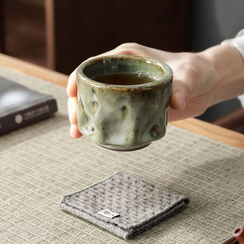 Buddha Stones hechas a mano, textura de hielo agrietada Simple, taza de té de cerámica china Jianzhan, taza de té de Kung Fu