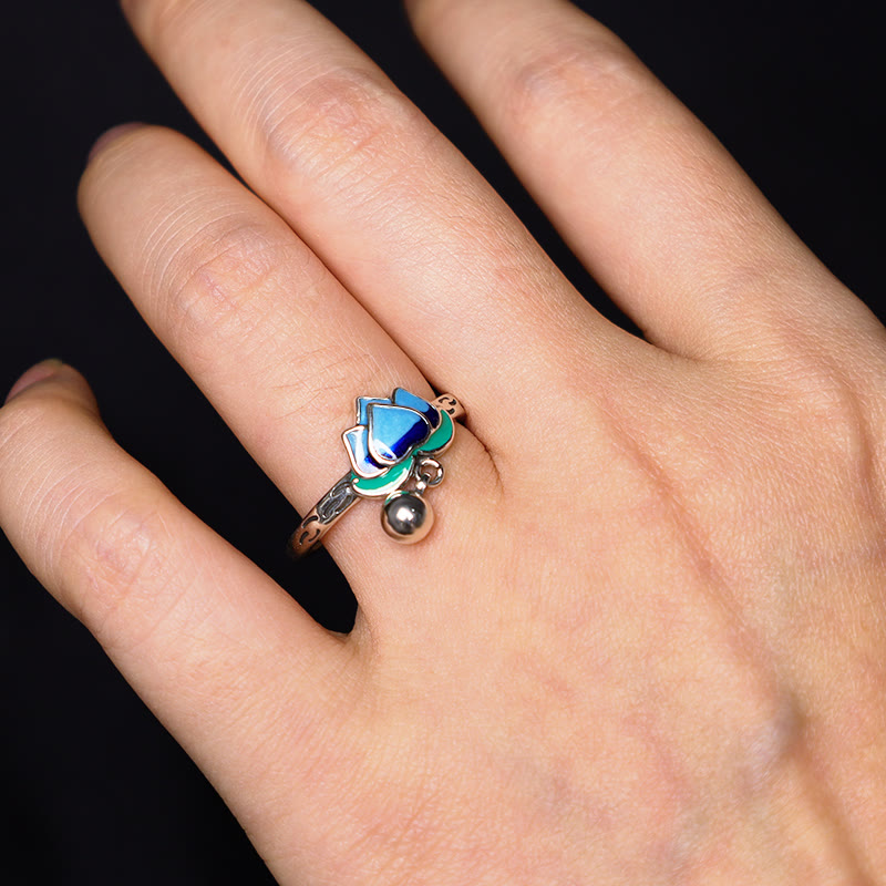 Anillo de iluminación con patrón de flor de loto de Buddha Stones