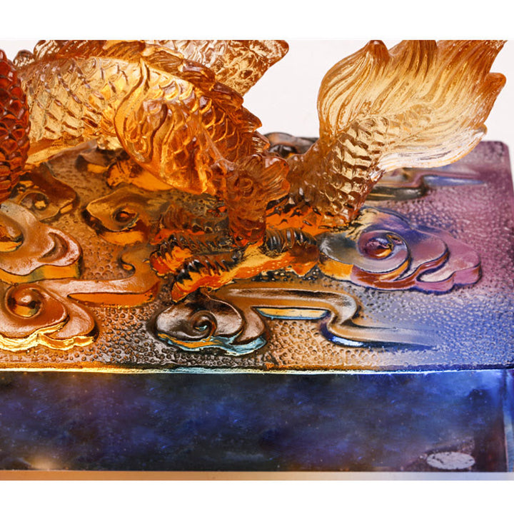 Buddha Stones hechas a mano, dragón multicolor Liuli, pieza de arte con cristal, protección, decoración para el hogar y la Oficina - image 10