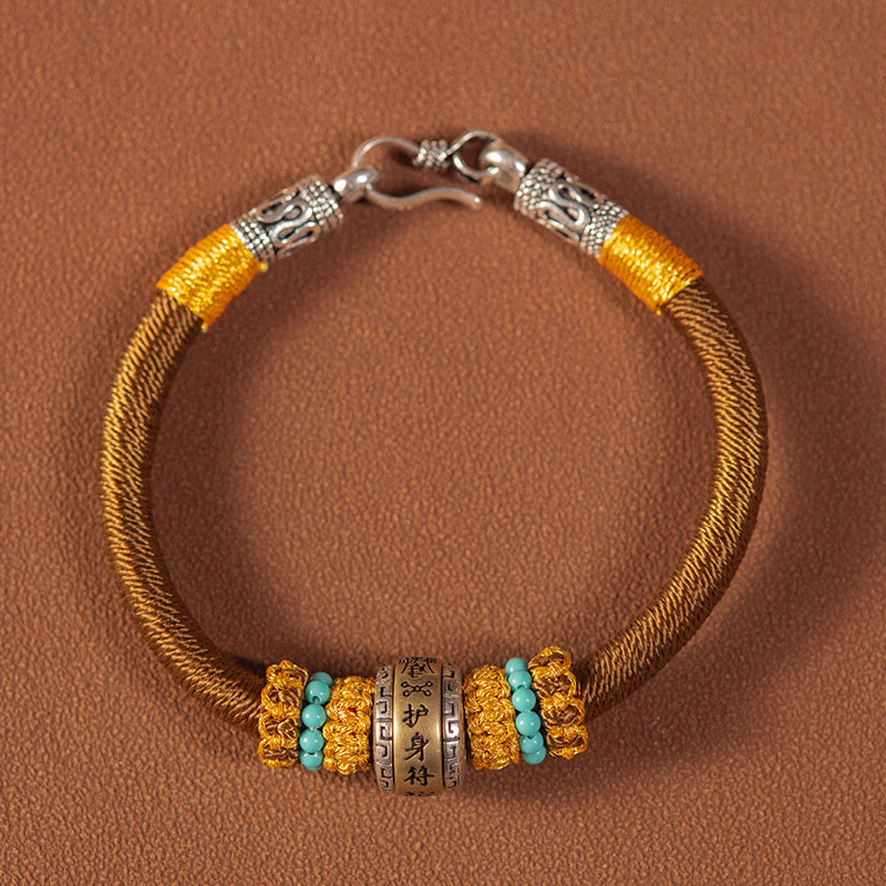 Pulsera trenzada de protección de la suerte con nudo King Kong, amuleto tibetano hecho a mano con Buddha Stones