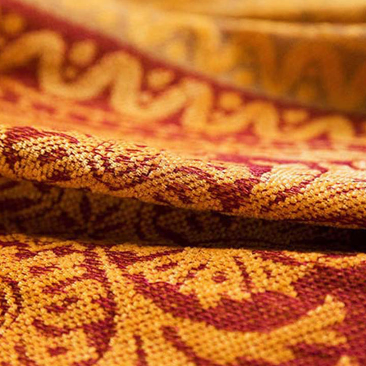 Manta artesanal teñida a mano con estampado floral tibetano de Buddha Stones