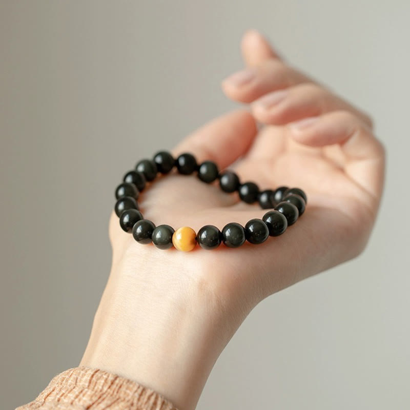 Pulsera de amor positivo con ojo de tigre y obsidiana arcoíris natural con Buddha Stones