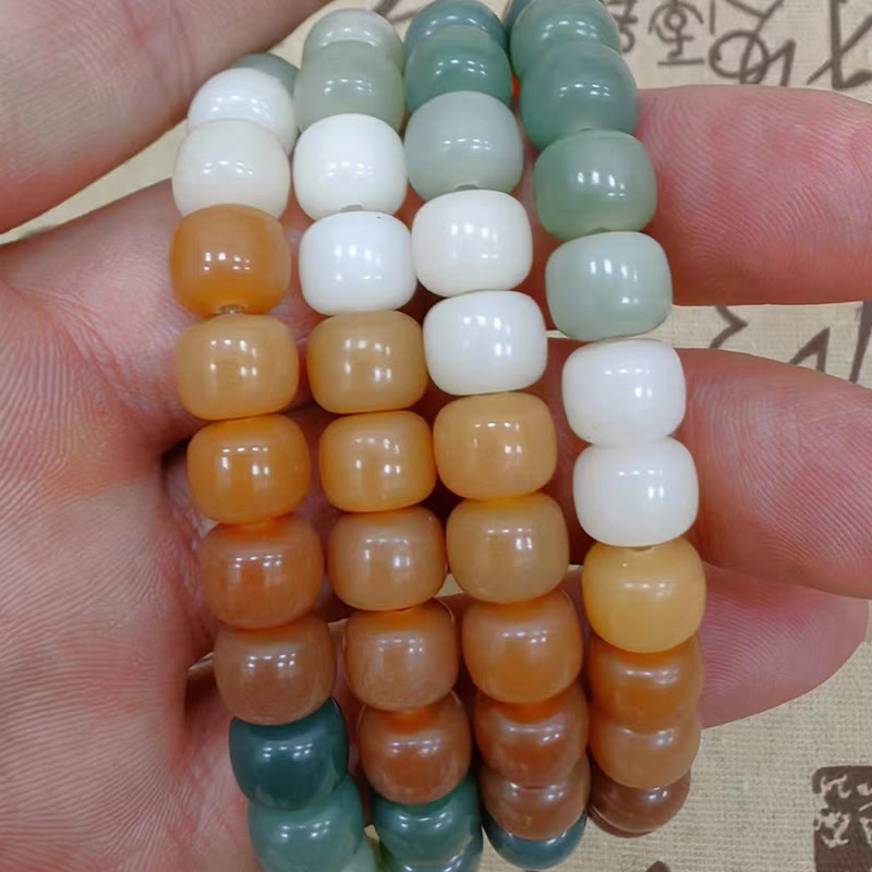 Buddha Stones 108 cuentas Mala gradiente semilla Bodhi Tara verde Buda grabado paz armonía pulsera