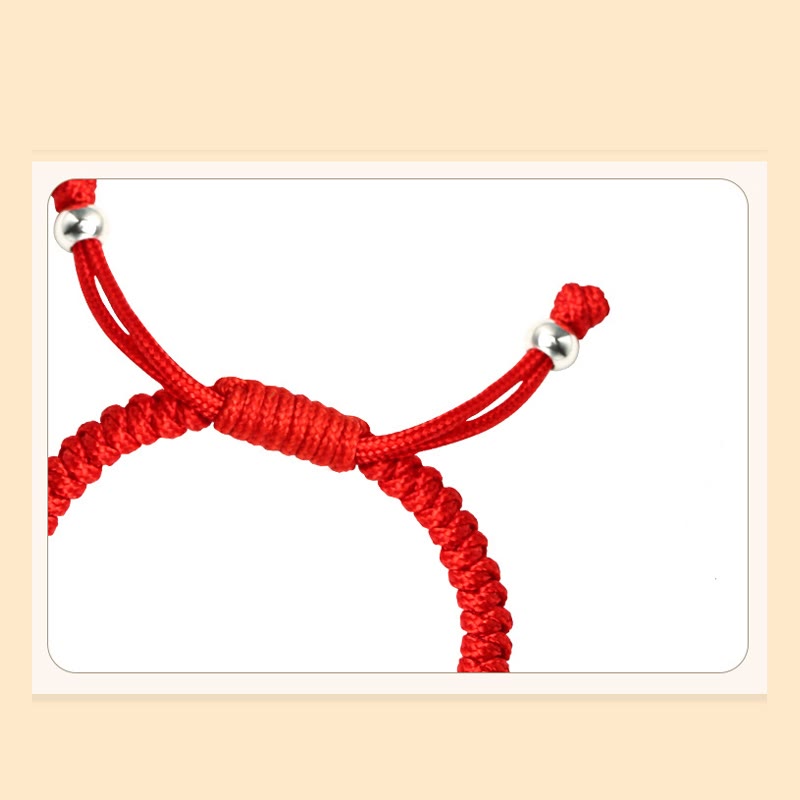 Pulsera para niños hecha a mano con cuerda roja del zodíaco chino de plata de ley 999 con Buddha Stones