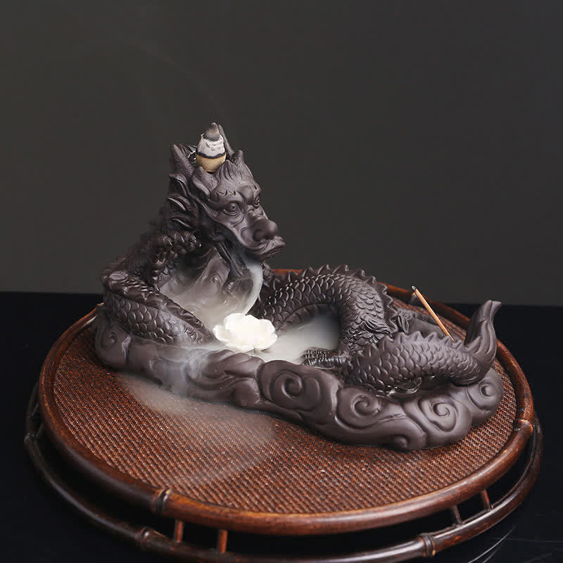 Decoración del quemador de incienso con protección de flores de Dragon Playing Ball