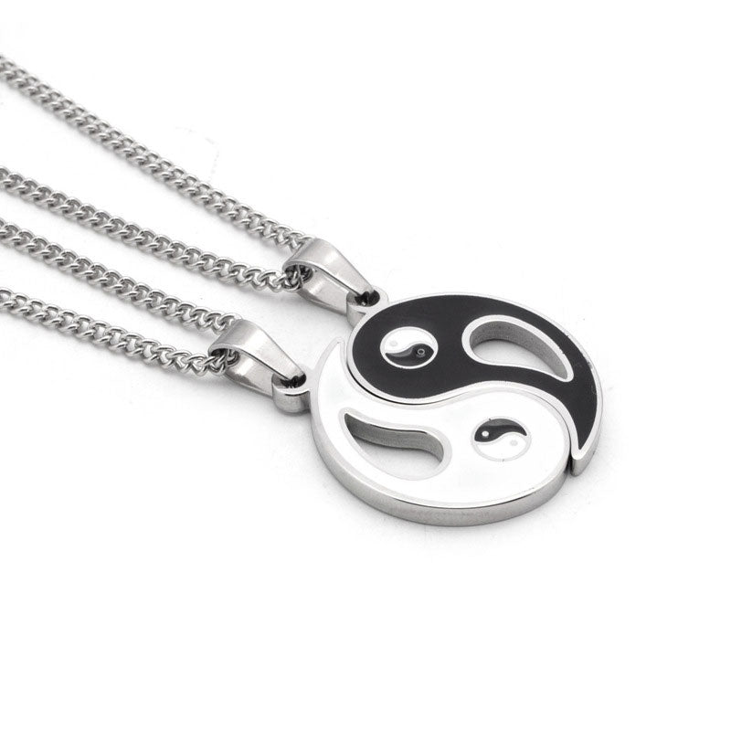 2 piezas collar de pareja con colgante Yin Yang