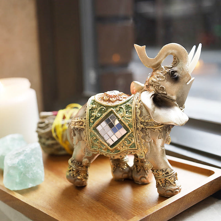 Estatua de elefante verde Feng Shui de la suerte, Buddha Stones , escultura, estatuilla de riqueza, regalo, decoración del hogar