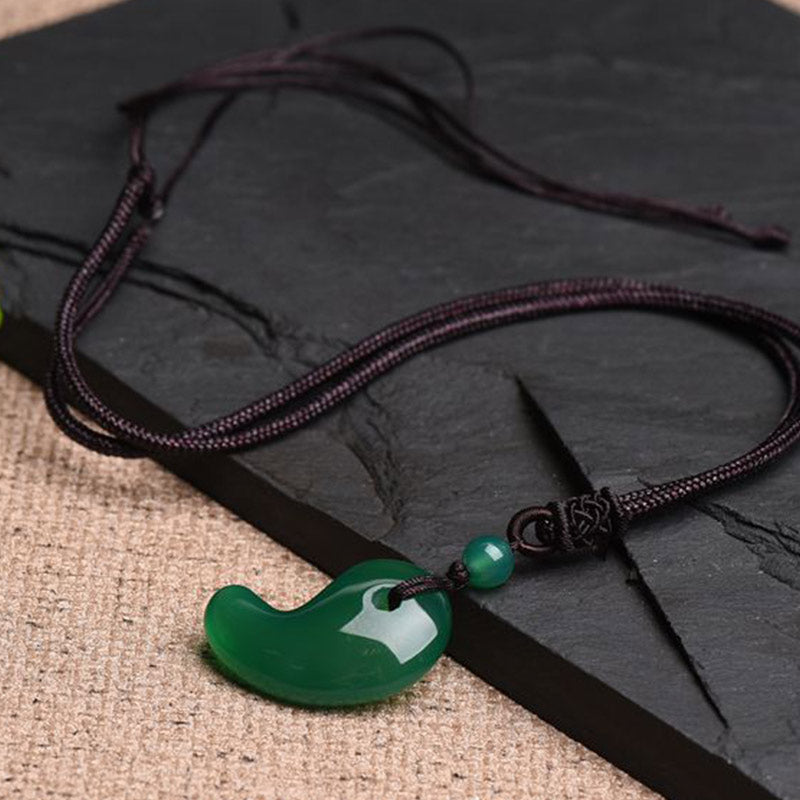 Collar Ágata Roja Ágata Verde Patrón Luna Confianza Calma - image 10