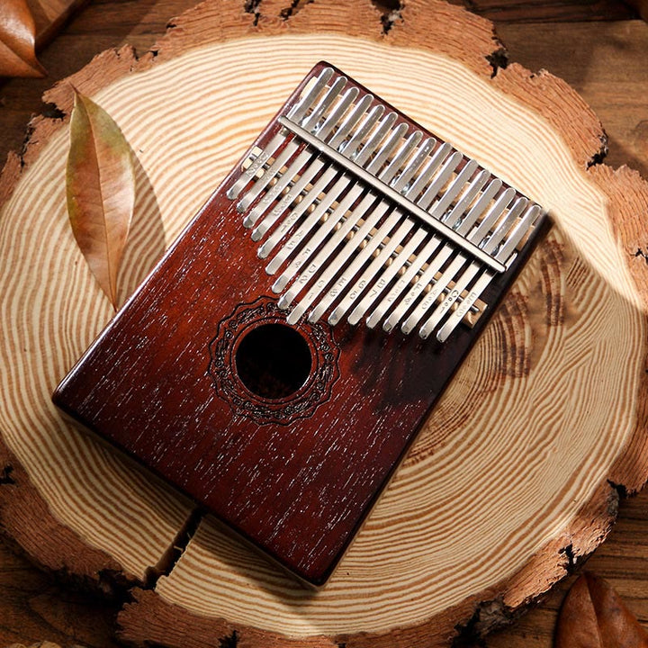 Buddha Stones Kalimba 17 teclas Piano de pulgar madera de caoba Acacia nogal Piano de dedo portátil