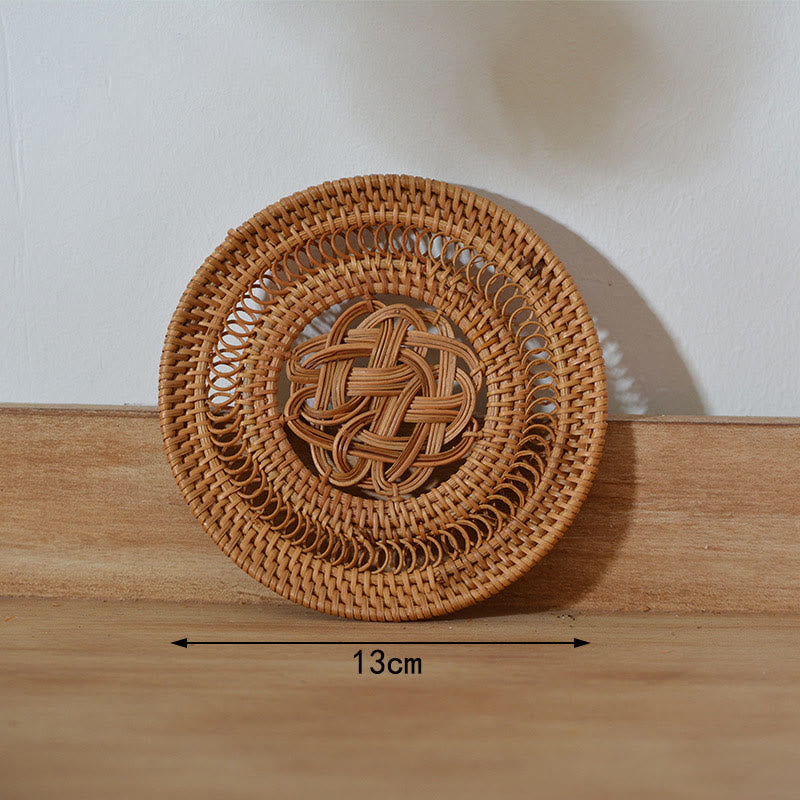 Posavasos de cerámica con estampado de flores, tapete para taza de té - Posavasos hueco de 13 cm - image 17