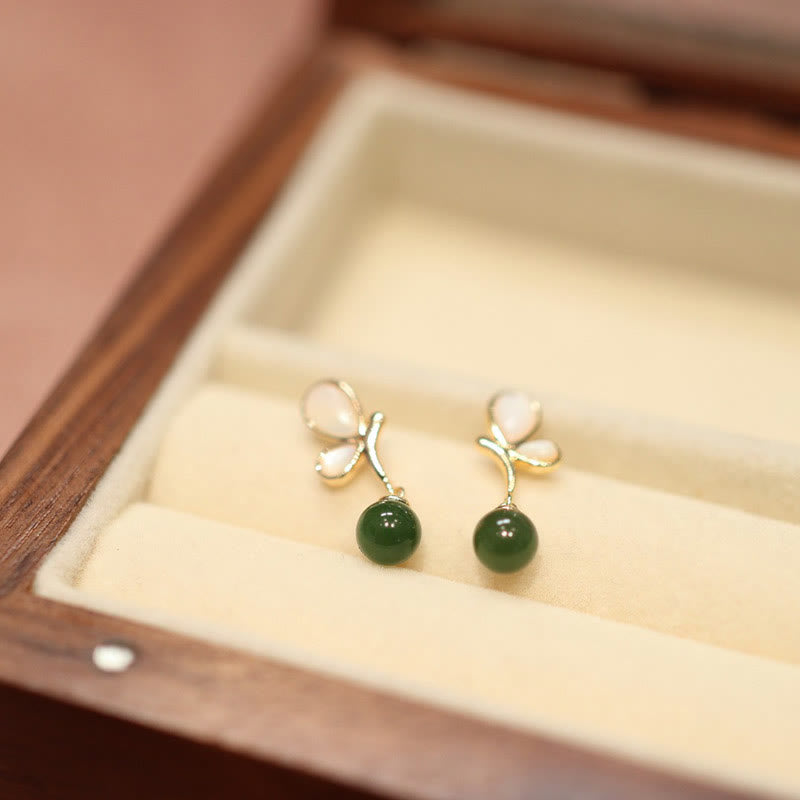 Buddha Stones, mariposa Natural, piedra Tridacna, Jade cian, chapado en cobre, collar tranquilo, colgante, anillo, pendientes
