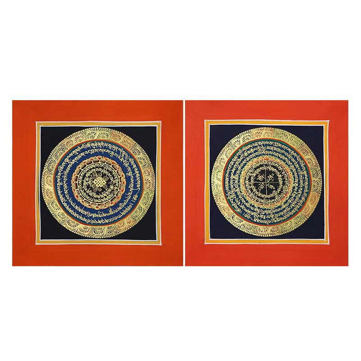 Caja ciega tibetana hecha a mano con pintura Thangka, bendición espiritual, patrón de Color aleatorio