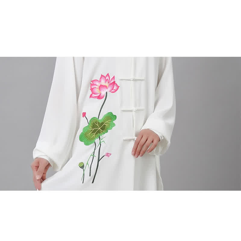 Conjunto de ropa para mujer con diseño de hojas y flores de loto y piedras de Buddha Stones para meditación, tai chi, oración y práctica espiritual zen - image 18