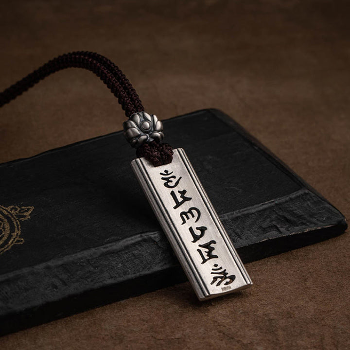 Colgante de plata de ley 999 con Buddha Stones Om Mani Padme Hum grabado Lotus Wisdom - image 14