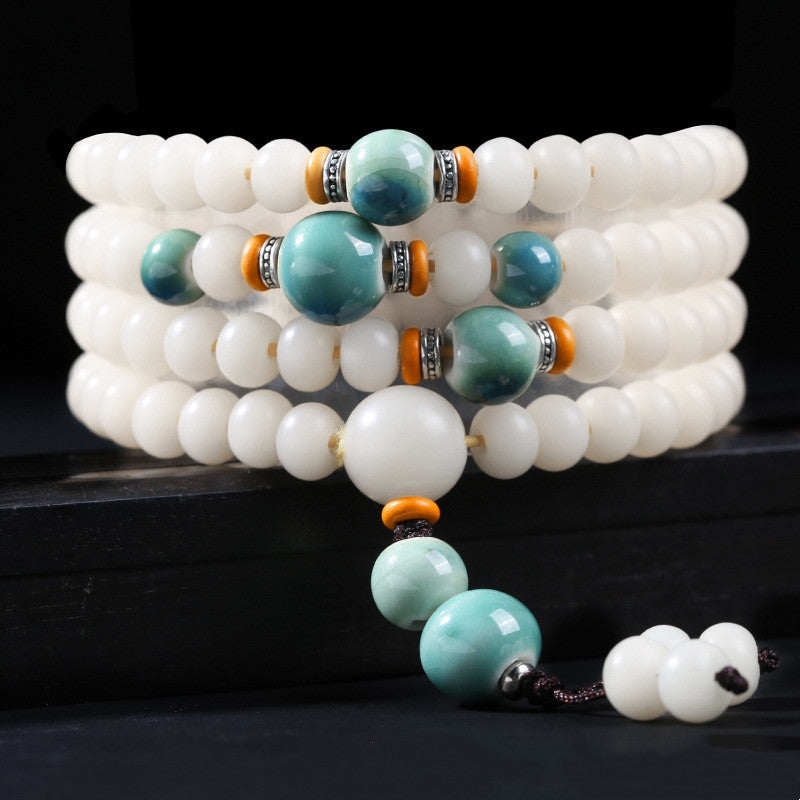 Pulsera con dijes de bendición de loto con cuentas de semillas Bodhi de Buddha Stones