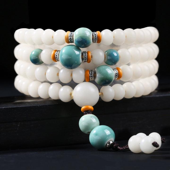 Pulsera con dijes de bendición de loto con cuentas de semillas Bodhi de Buddha Stones