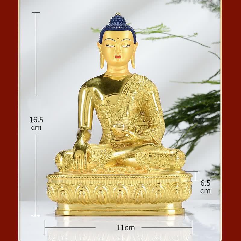 Figura de Buda Shakyamuni, estatua de cobre de iluminación, decoración para el hogar