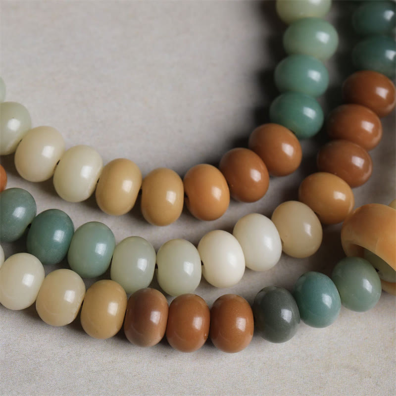 Buddha Stones 108 cuentas Mala gradiente semilla Bodhi Buda pulsera de paz grabada a mano - image 5
