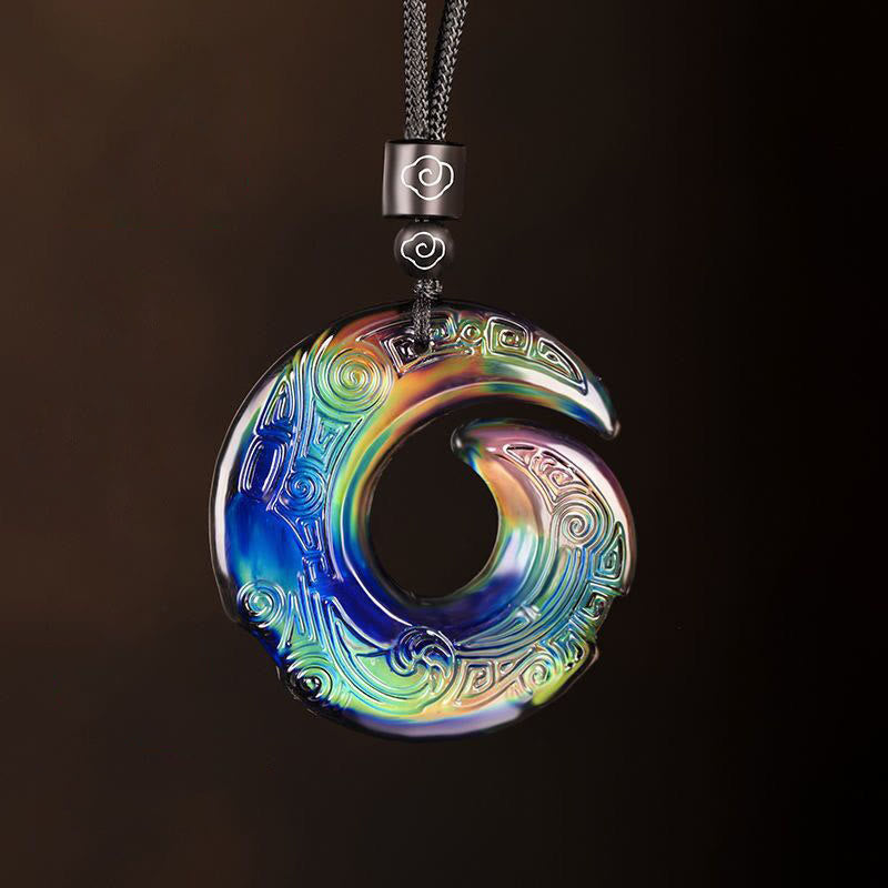 La suerte que cambia de color mejora el patrón de diseño Colgante de collar de cristal Liuli - Colgante que cambia de color + Cuerda de nube auspiciosa - image 0