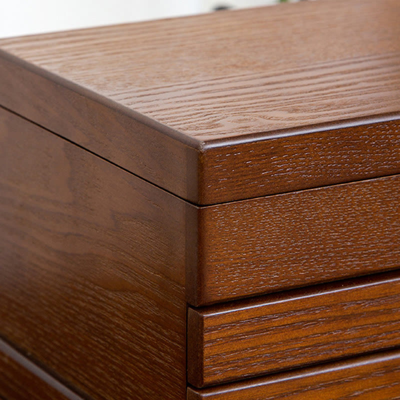 Caja de joyería de madera retro con Buddha Stones, caja de almacenamiento de joyas de tres capas
