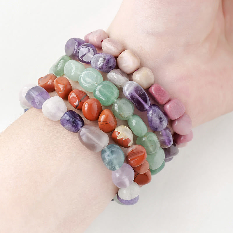 Pulsera de conciencia espiritual de piedra de cristal de forma irregular natural