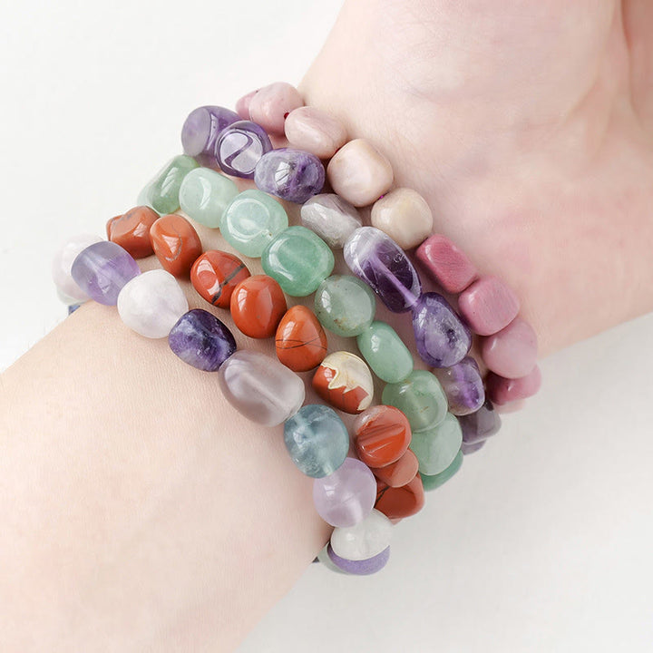 Pulsera de conciencia espiritual de piedra de cristal de forma irregular natural
