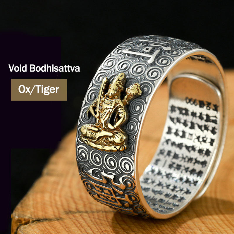 Anillo ajustable de la suerte de la riqueza de Buda Natal del zodiaco chino de Buddha Stones de Buda