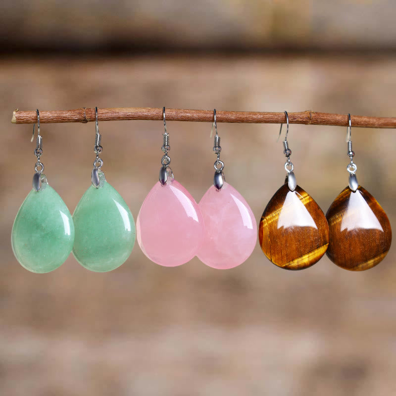 Pendientes colgantes curativos de aventurina natural con Buddha Stones - image 4