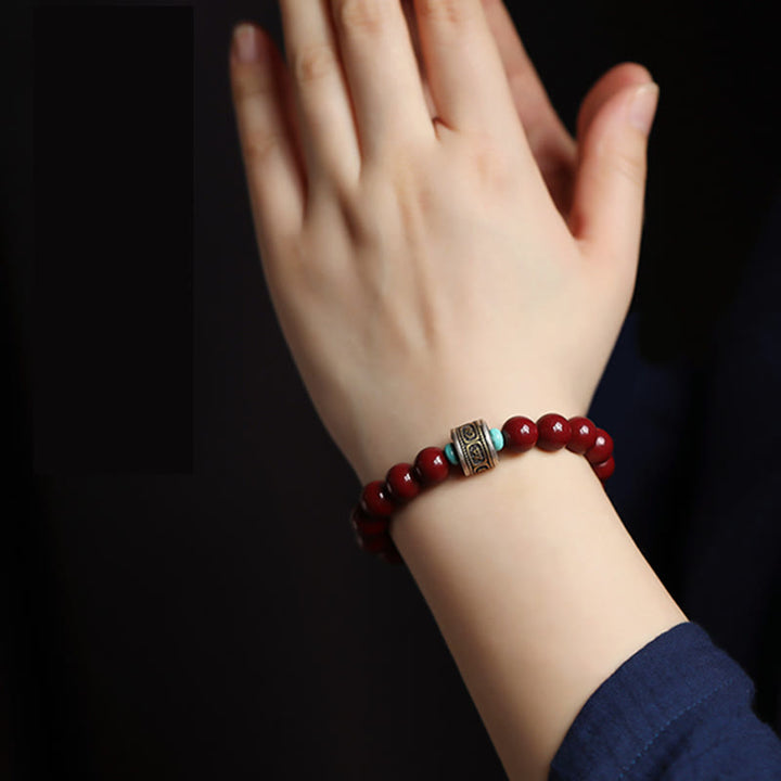 Pulsera de plata de ley 925 con Buddha Stones , zodíaco chino, Buda natal, cinabrio, Om Mani Padme Hum