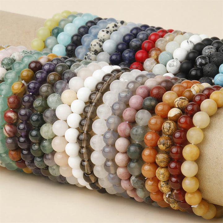 Pulsera de cuentas curativas de cuarzo con piedra natural de piedras de Buddha Stones - image 1