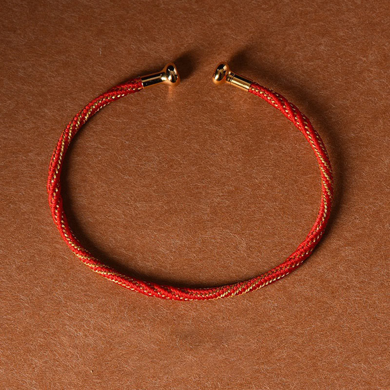 Pulsera de cuerda trenzada de la suerte hecha a mano con diseño simple de Buddha Stones