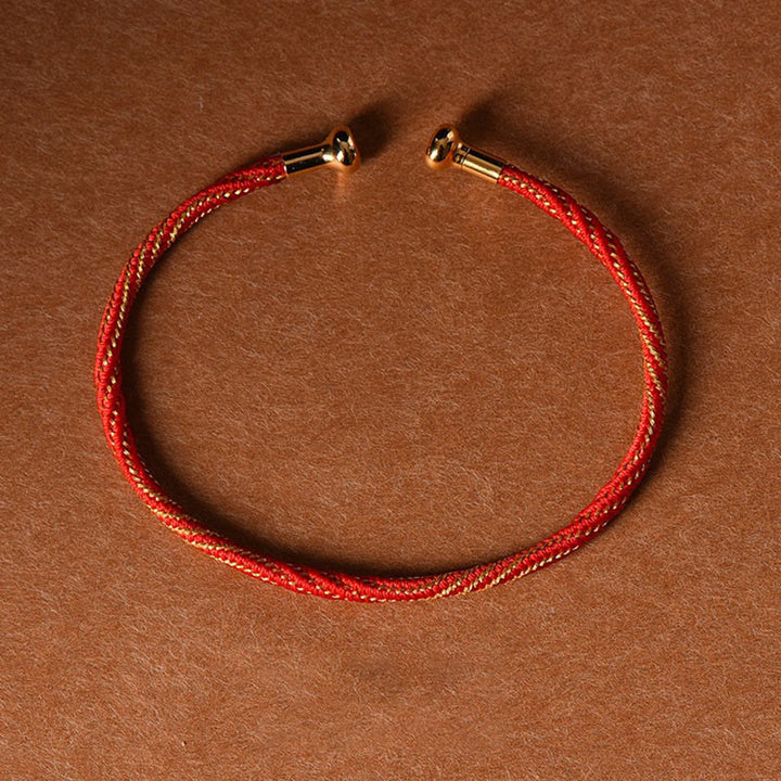 Pulsera de cuerda trenzada de la suerte hecha a mano con diseño simple de Buddha Stones