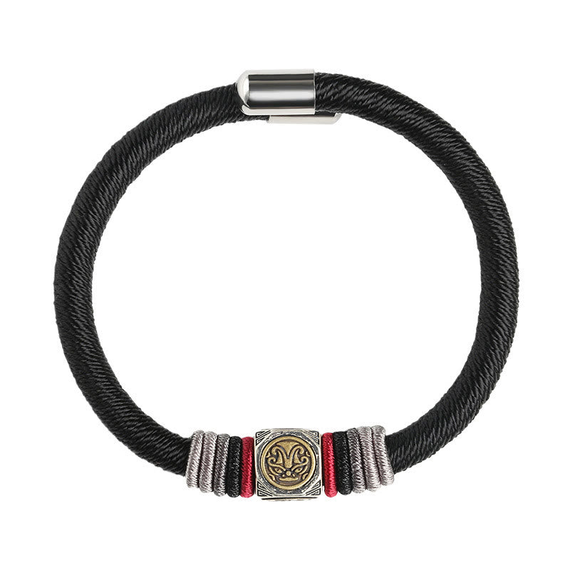 Pulsera de plata de ley 925 con Buddha Stones , nudo perfecto, nudo King Kong, fuerza de la fe