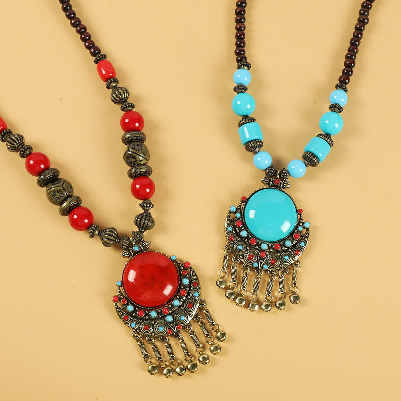 Accesorios para el cabello con borlas y cuentas retro tibetanas - image 6
