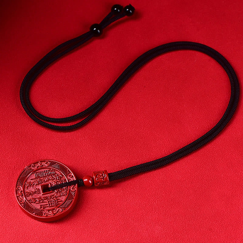 Buddha Stones cinabrio Natural fantasmas de montaña gastar dinero Bagua bendición collar colgante llavero