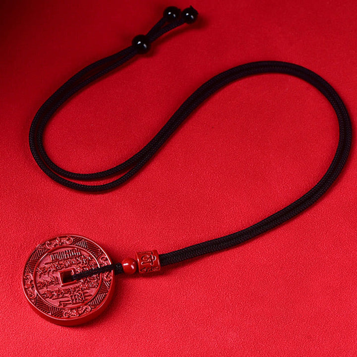 Buddha Stones cinabrio Natural fantasmas de montaña gastar dinero Bagua bendición collar colgante llavero