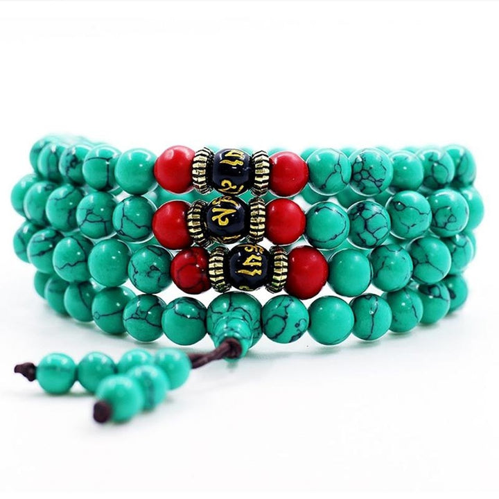 Collar de purificación de turquesa tibetana con Buddha Stones Mala