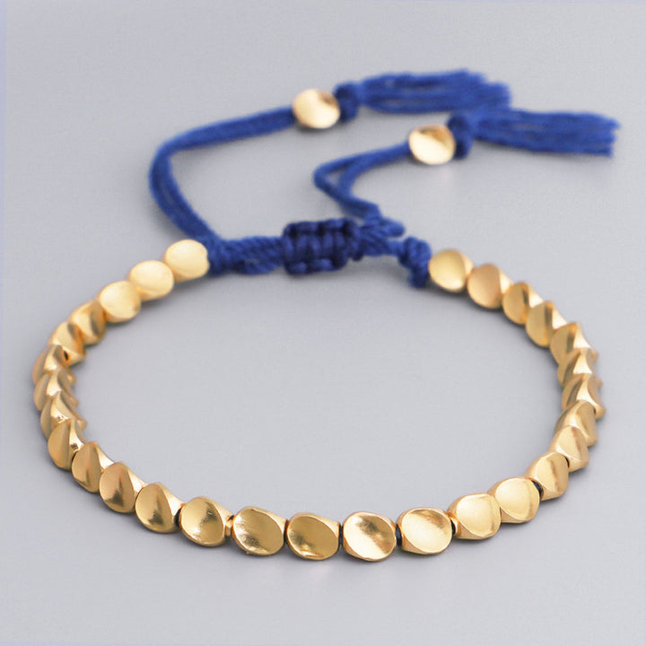Pulsera de la suerte curativa con cuentas de cobre tibetanas de Buddha Stones