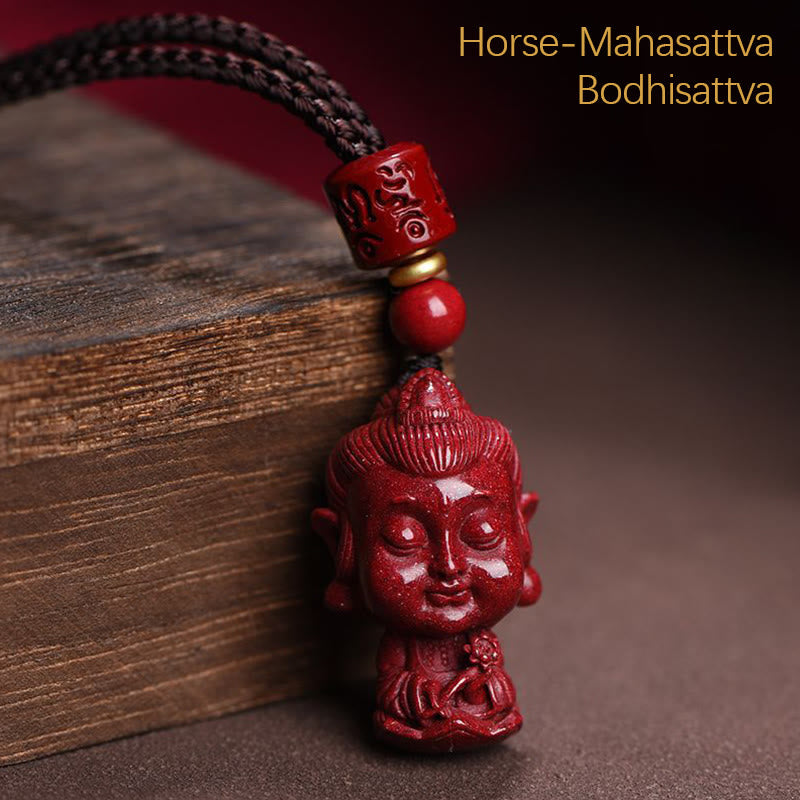 Buddha Stones del zodiaco chino, Buda natal, amuleto de cinabrio Natural, colgante para mantener alejados los espíritus malignos