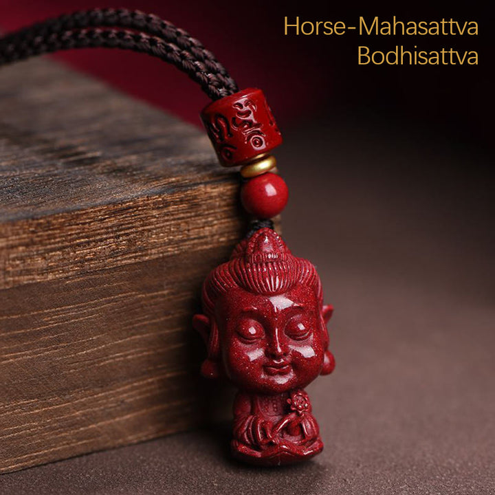 Buddha Stones del zodiaco chino, Buda natal, amuleto de cinabrio Natural, colgante para mantener alejados los espíritus malignos
