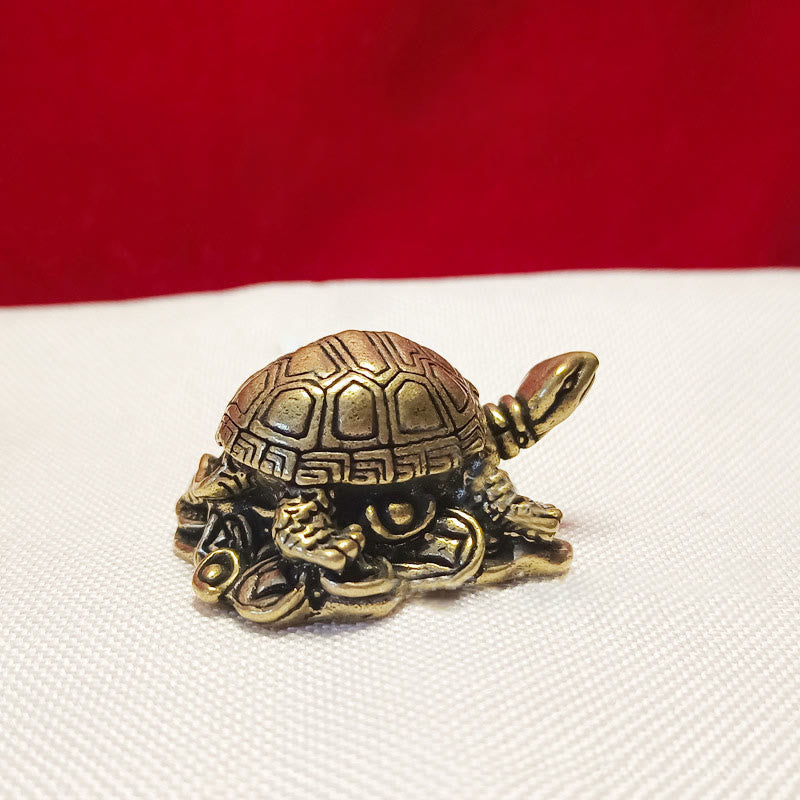 Buddha Stones, Mini Rana pequeña, Tortuga, pez Koi, Caracol, cangrejo, cobre, riqueza, decoración del hogar - Tortuga de moneda de cobre - image 14
