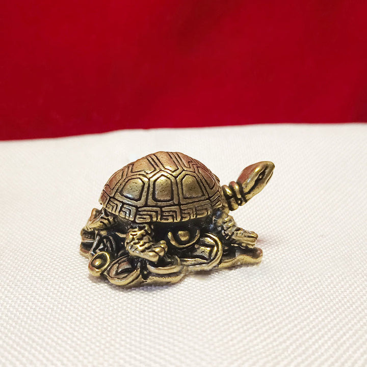 Buddha Stones, Mini Rana pequeña, Tortuga, pez Koi, Caracol, cangrejo, cobre, riqueza, decoración del hogar - Tortuga de moneda de cobre - image 14