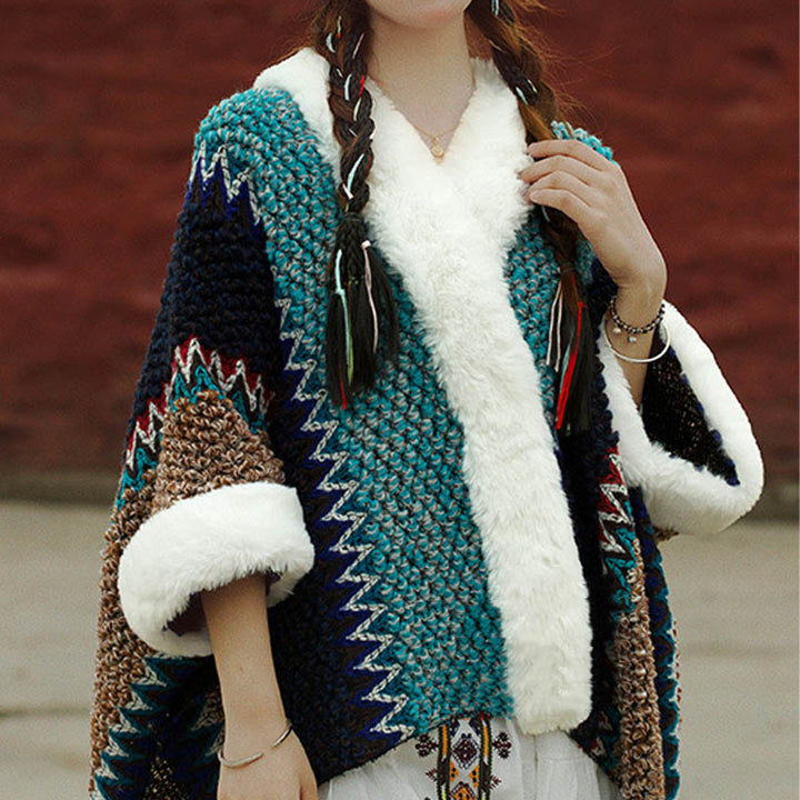 Mantón de rayas multicolor tibetano con Buddha Stones , bufanda de viaje acogedora para invierno