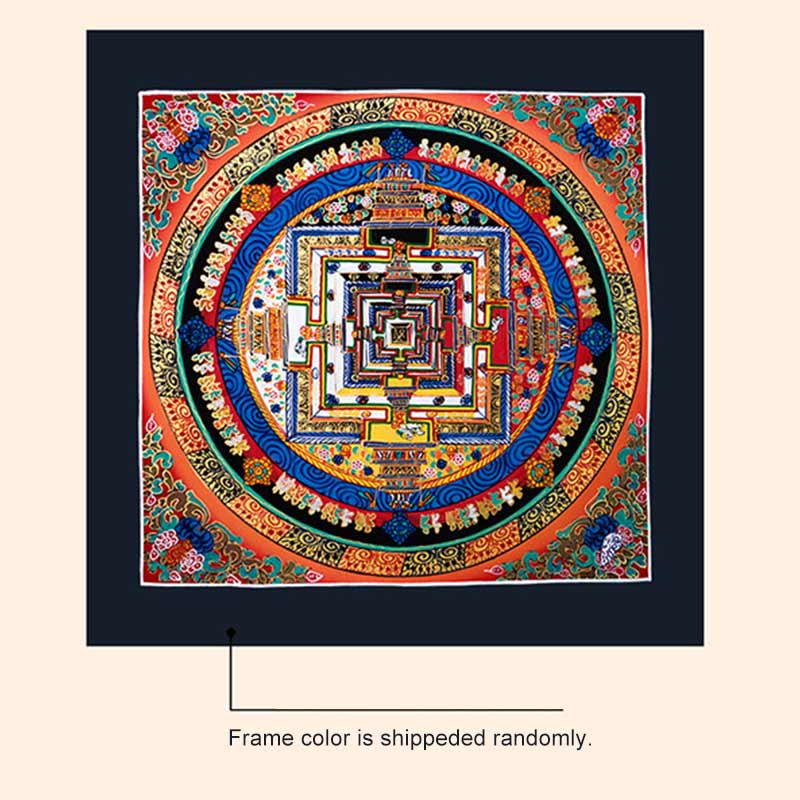 Caja ciega con pintura de Mandala Thangka hecha a mano tibetana, patrón de Color aleatorio